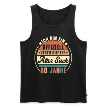 80. Geburtstag 80 Jahre - Männer Premium Bio Tank Top - Schwarz - Vorne - Michal (187cm)