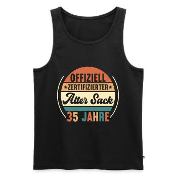 35. Geburtstag 35 Jahre - Männer Premium Bio Tank Top - Schwarz - Vorne - Michal (187cm)
