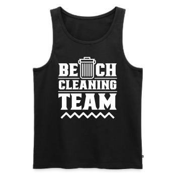 Équipe de nettoyage de plage Nettoyage de plage - Débardeur bio Premium Homme - noir - Devant - AI Model Male 178 light (178cm)