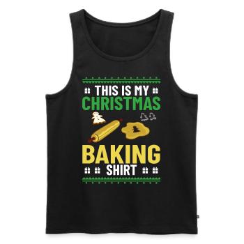 Christmas Baking Cookies Cookies Gingerbread - Men's Premium Organic Tank Top - black - Front - Michal (187cm)