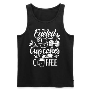 Propulsé par cupcakes et café Cupcake Food - Débardeur bio Premium Homme - noir - Devant - Michal (187cm)