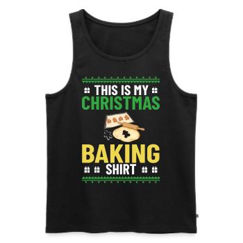 Christmas Baking Cookies Cookies Gingerbread - Men's Premium Organic Tank Top - black - Front - Michal (187cm)