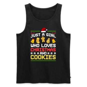 Christmas Baking Cookies Cookies Gingerbread - Men's Premium Organic Tank Top - black - Front - Michal (187cm)