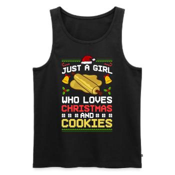 Christmas Baking Cookies Cookies Gingerbread - Men's Premium Organic Tank Top - black - Front - Michal (187cm)
