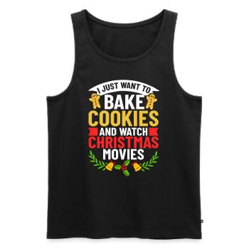 Christmas Baking Cookies Cookies Gingerbread - Men's Premium Organic Tank Top - black - Front - Michal (187cm)