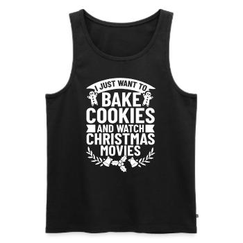 Christmas Baking Cookies Cookies Gingerbread - Men's Premium Organic Tank Top - black - Front - Michal (187cm)