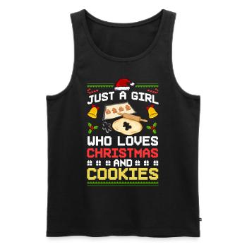 Christmas Baking Cookies Cookies Gingerbread - Men's Premium Organic Tank Top - black - Front - Michal (187cm)