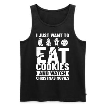 Christmas Cookies Biscuit Baking Christmas biscuits - Men's Premium Organic Tank Top - black - Front - AI Model Male 178 light (178cm)
