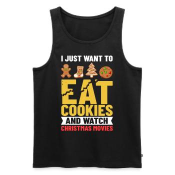 Christmas Cookies Biscuit Baking Christmas biscuits - Men's Premium Organic Tank Top - black - Front - AI Model Male 178 light (178cm)