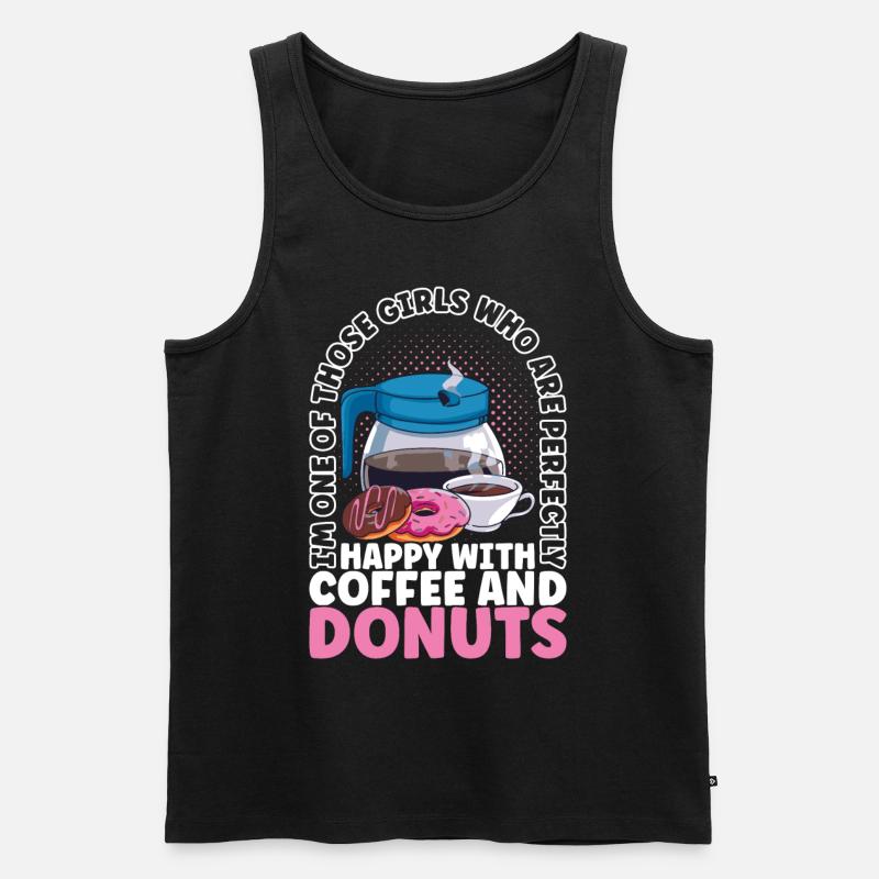 Kaffee Donuts - Männer Premium Bio Tank Top - Schwarz