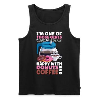Kaffee Donuts - Männer Premium Bio Tank Top - Schwarz - Vorne - Michal (187cm)