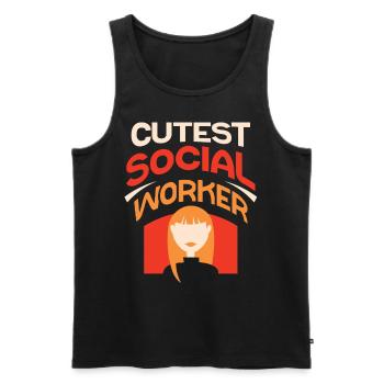 Sweetest Social Worker Training Social Worker - Men's Premium Organic Tank Top - black - Front - Michal (187cm)