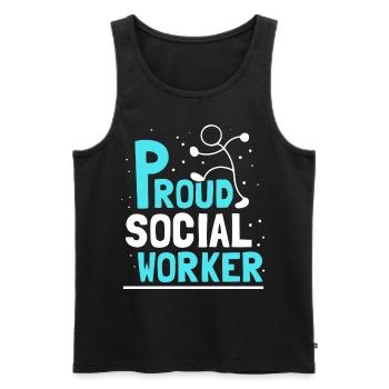 Proud Social Worker Social Work Education - Men's Premium Organic Tank Top - black - Front - Michal (187cm)