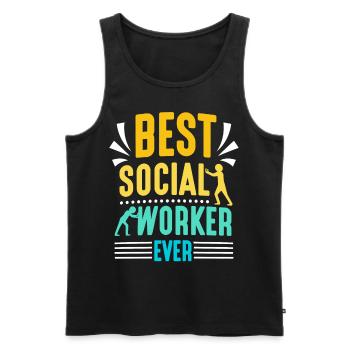 Best Social Worker Ever Social Work - Men's Premium Organic Tank Top - black - Front - AI Model Male 178 light (178cm)