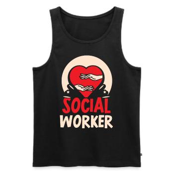 Social Worker Social Worker Social Work Profession - Men's Premium Organic Tank Top - black - Front - AI Model Male 178 light (178cm)