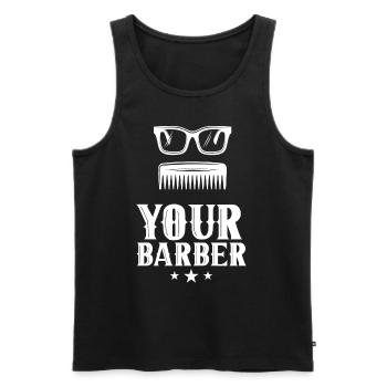 Dein Barbier Barbershop Barber Barbiere Beruf - Männer Premium Bio Tank Top - Schwarz - Vorne - AI Model Male 178 light (178cm)