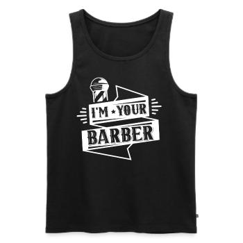 Ich Bin Ihr Barbier Barber Barbiere Barbershop - Männer Premium Bio Tank Top - Schwarz - Vorne - AI Model Male 178 light (178cm)