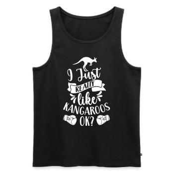 J’aime les kangourous tout simplement très animal Kangourou - Débardeur bio Premium Homme - noir - Devant - Michal (187cm)