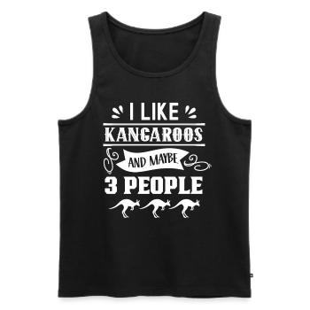 Ich Mag Kängurus Und Vielleicht 3 Menschen Tier - Männer Premium Bio Tank Top - Schwarz - Vorne - Michal (187cm)