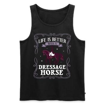 Dressage Équitation Équitation Dressage - Débardeur bio Premium Homme - noir - Devant - Michal (187cm)
