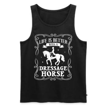 Dressage Équitation Équitation Dressage - Débardeur bio Premium Homme - noir - Devant - Michal (187cm)