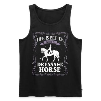 Dressage Équitation Équitation Dressage - Débardeur bio Premium Homme - noir - Devant - Michal (187cm)