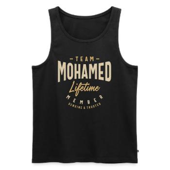 Team Mohamed Lifetime Member Personalized Name - Men's Premium Organic Tank Top - black - Front - AI Model Male 178 light (178cm)