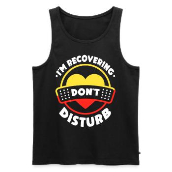 I recover please do not disturb recovery - Men's Premium Organic Tank Top - black - Front - AI Model Male 178 light (178cm)