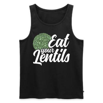 Iss Deine Linsen Essen Linsensuppe Linse - Männer Premium Bio Tank Top - Schwarz - Vorne - Michal (187cm)