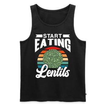 Fang an Linsen zu essen Linsensuppe Linse - Männer Premium Bio Tank Top - Schwarz - Vorne - Michal (187cm)