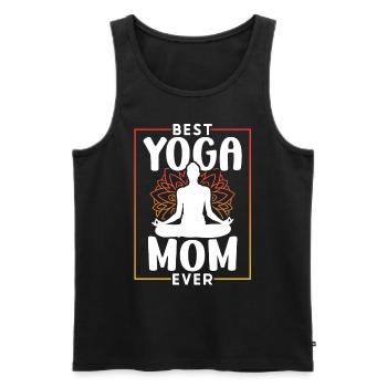 Meilleure mère de yoga de tous les temps Maman Hobby Mommy - Débardeur bio Premium Homme - noir - Devant - AI Model Male 178 light (178cm)