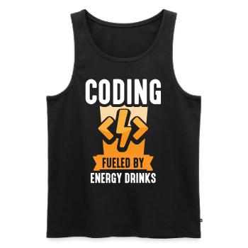 Programming with Energydrinks Coding Code Coder - Men's Premium Organic Tank Top - black - Front - AI Model Male 178 light (178cm)