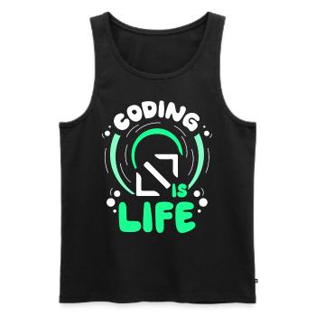 Coding Is Life Code Coder Programmer - Men's Premium Organic Tank Top - black - Front - AI Model Male 178 light (178cm)