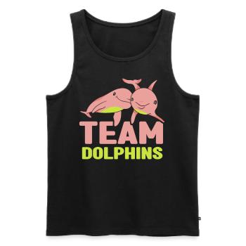 Team Dolphins Dolphin Lover Dolphin Dolphin - Men's Premium Organic Tank Top - black - Front - AI Model Male 178 light (178cm)