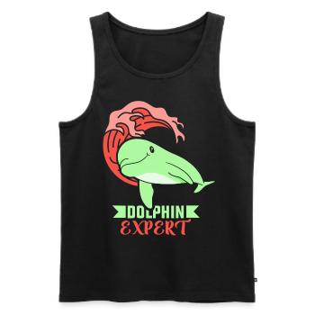 Dolphin Expert Dolphins Dolphins Dolphin Lovers - Men's Premium Organic Tank Top - black - Front - AI Model Male 178 light (178cm)