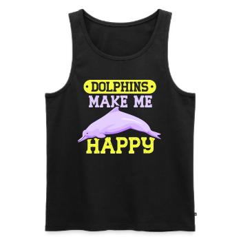 Les dauphins me rendent heureux Dauphin dauphin - Débardeur bio Premium Homme - noir - Devant - Michal (187cm)