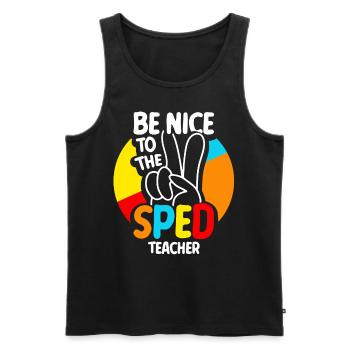 Be Nice To Sped Teacher Special Education - Men's Premium Organic Tank Top - black - Front - AI Model Male 178 light (178cm)