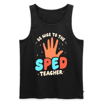 Be Nice To Sped Teacher Special Education - Men's Premium Organic Tank Top - black - Front - AI Model Male 178 light (178cm)
