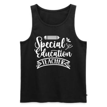 Enseignant de l’éducation de l’enfance en difficulté - Débardeur bio Premium Homme - noir - Devant - AI Model Male 178 light (178cm)