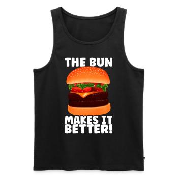 Burger Restauration rapide - Débardeur bio Premium Homme - noir - Devant - Michal (187cm)