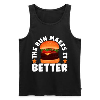 Burger Restauration rapide - Débardeur bio Premium Homme - noir - Devant - Michal (187cm)