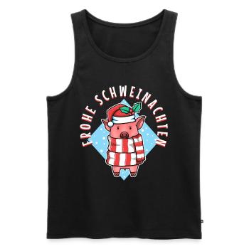 Frohe Schweinachten - Männer Premium Bio Tank Top - Schwarz - Vorne - Michal (187cm)