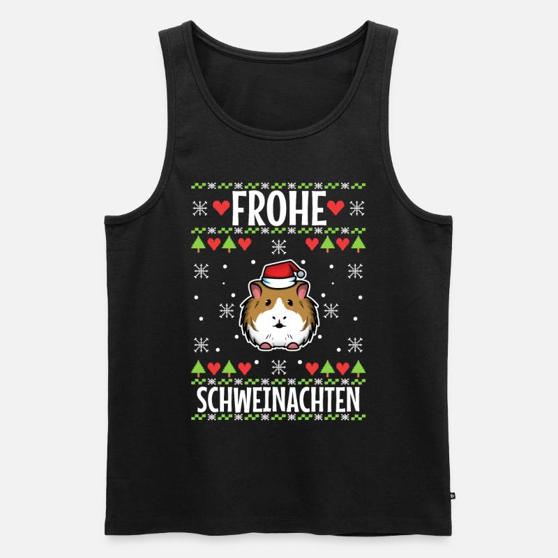 Frohe Schweinachten - Männer Premium Bio Tank Top - Schwarz