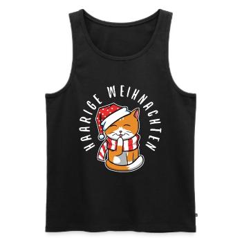 Haarige weihnachten - Männer Premium Bio Tank Top - Schwarz - Vorne - Michal (187cm)
