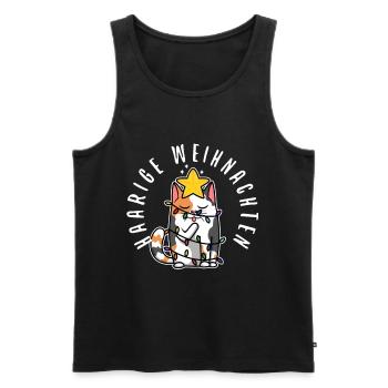 Haarige weihnachten - Männer Premium Bio Tank Top - Schwarz - Vorne - Michal (187cm)