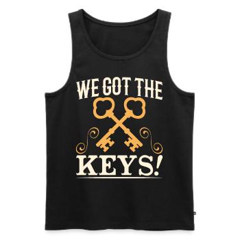 Wir Haben Die Schlüssel Hauseigentümer Hausherr - Männer Premium Bio Tank Top - Schwarz - Vorne - Michal (187cm)