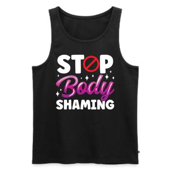 Stop Body Shaming Annoyance Bodyshaming - Men's Premium Organic Tank Top - black - Front - AI Model Male 178 light (178cm)