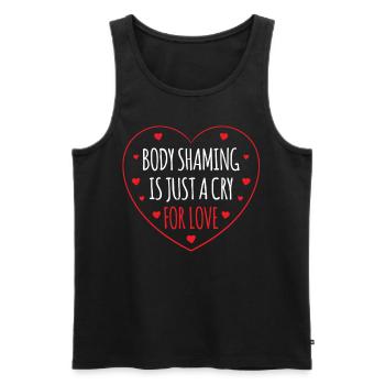 La honte corporelle n’est qu’un cri d’amour - Débardeur bio Premium Homme - noir - Devant - Michal (187cm)