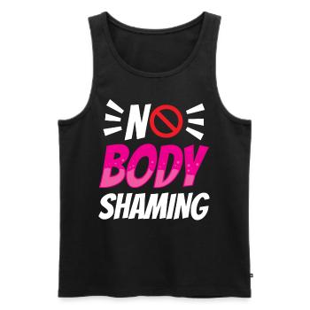 No Body Shaming Annoyance Stop Body shaming - Men's Premium Organic Tank Top - black - Front - AI Model Male 178 light (178cm)