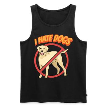 I hate dogs cat pet lover cats - Men's Premium Organic Tank Top - black - Front - Michal (187cm)